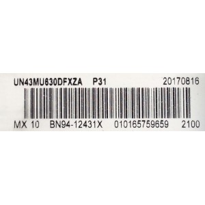 MAIN / SAMSUNG BN94-12431X / BN41-02568B / BN97-13470U / MODELOS UN43MU630DFXZA BA01 / UN43MU630DF / PARTE SUSTITUTA BN94-12035X